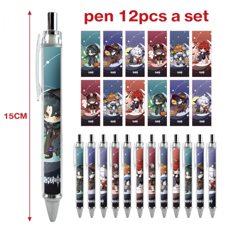 Genshin Impact anime peripheral student ballpoint pen a set of 12