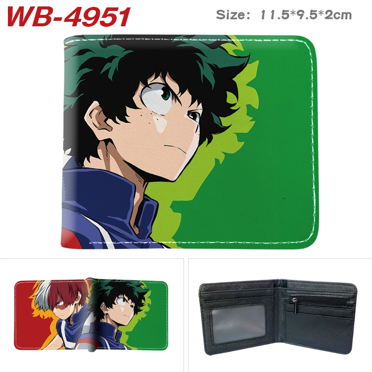 My Hero Academia Animation color PU leather half fold wallet 11.5X9X2CM WB-4951A