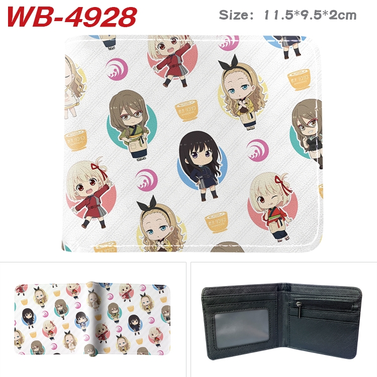 Lycoris Recoil Animation color PU leather half fold wallet 11.5X9X2CM WB-4928A