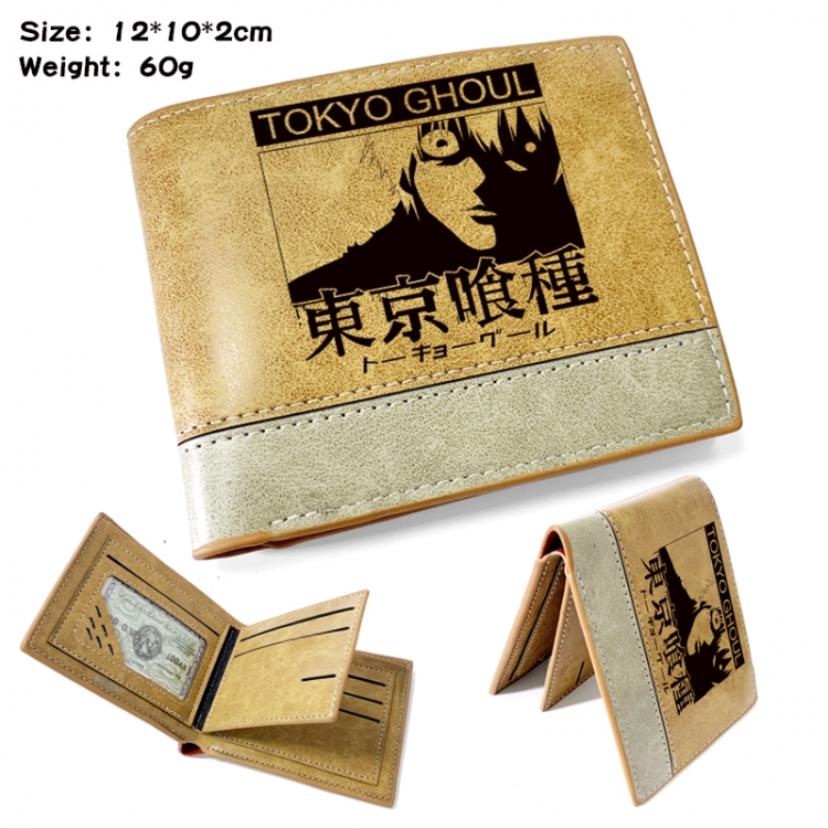 Tokyo Ghoul Anime high quality PU two fold embossed wallet 12X10X2CM 60G