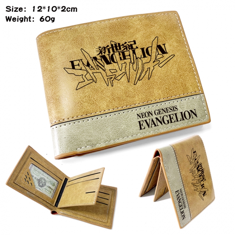 EVA Anime high quality PU two fold embossed wallet 12X10X2CM 60G