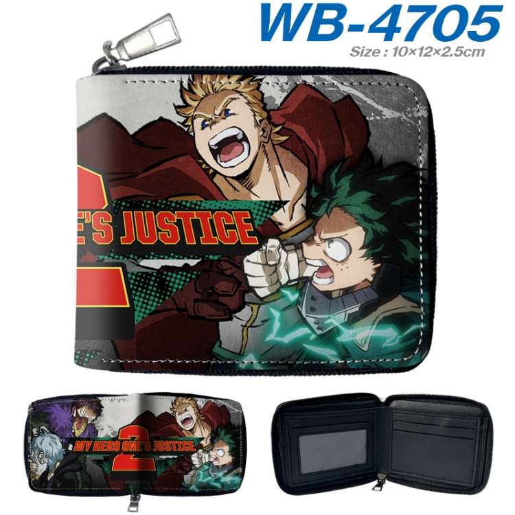 My Hero Academia Anime color short full zip folding wallet 10x12x2.5cm WB-4705A