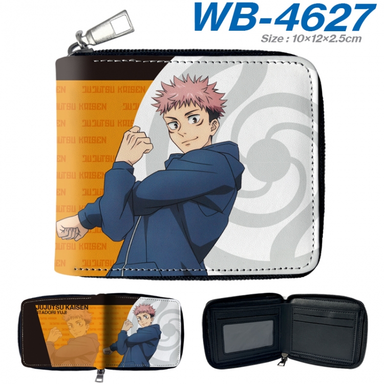 Jujutsu Kaisen Anime color short full zip folding wallet 10x12x2.5cm WB-4627A