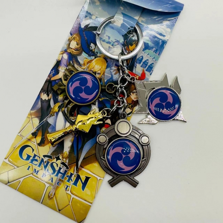 Genshin Impact Anime cartoon 4 pendant keychain pendant style H