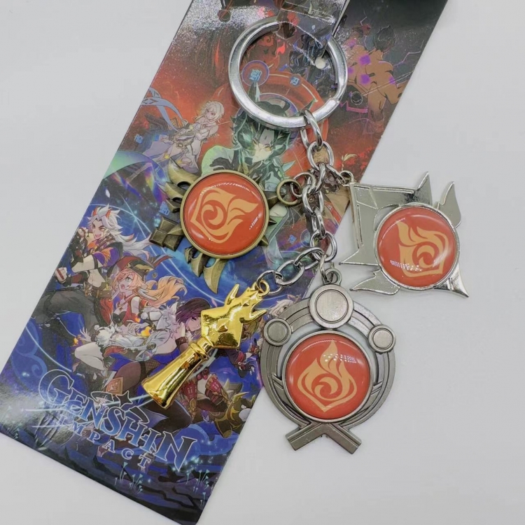 Genshin Impact Anime cartoon 4 pendant keychain pendant style F
