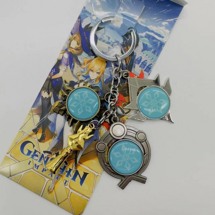 Genshin Impact Anime cartoon 4 pendant keychain pendant style G