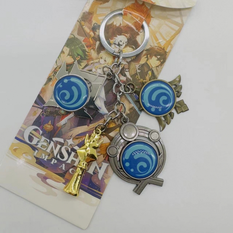 Genshin Impact Anime cartoon 4 pendant keychain pendant style B