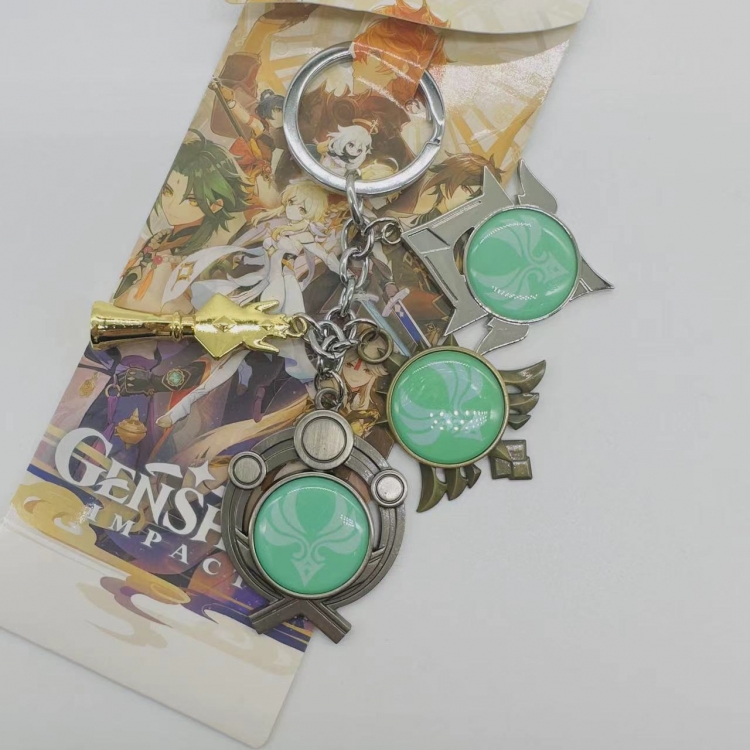 Genshin Impact Anime cartoon 4 pendant keychain pendant style C