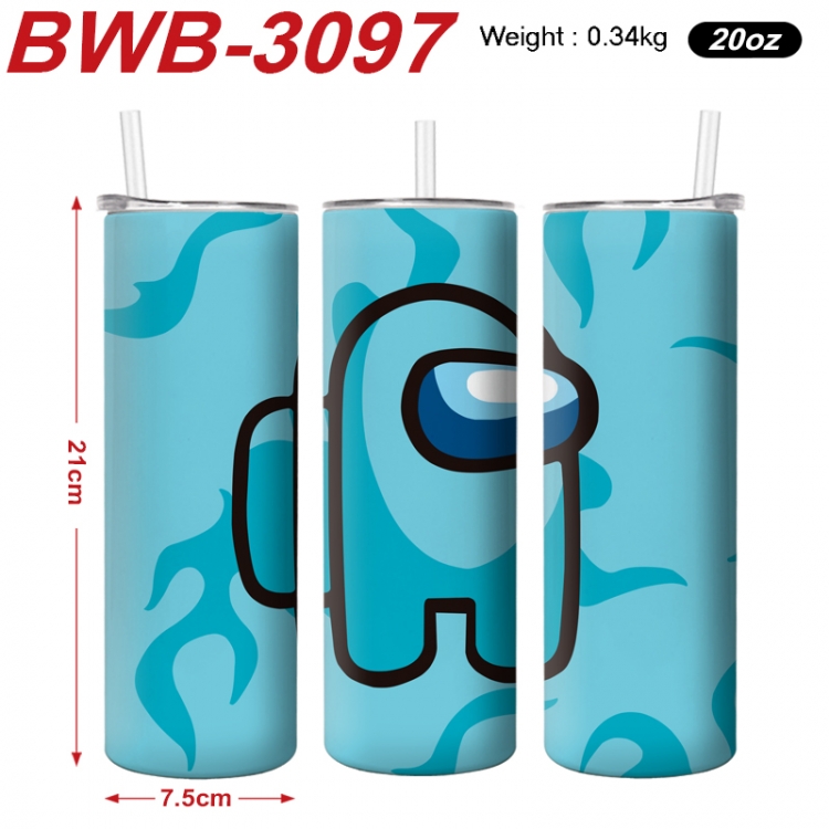 Among us Anime printing insulation cup straw cup 21X7.5CM BWB-3097A