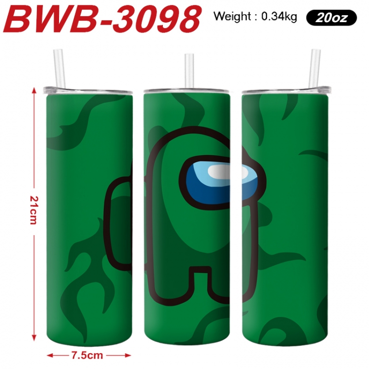 Among us Anime printing insulation cup straw cup 21X7.5CM BWB-3098A