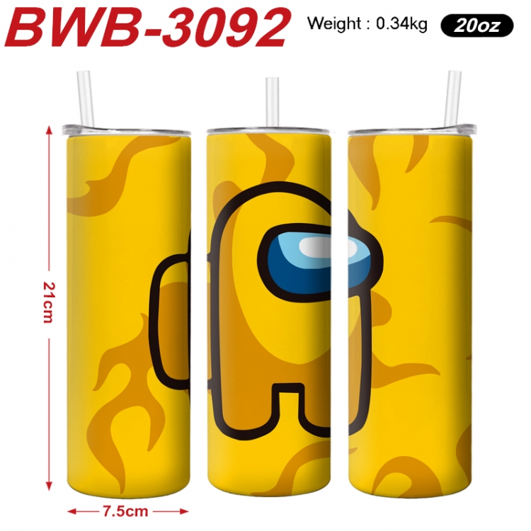 Among us Anime printing insulation cup straw cup 21X7.5CM BWB-3092A