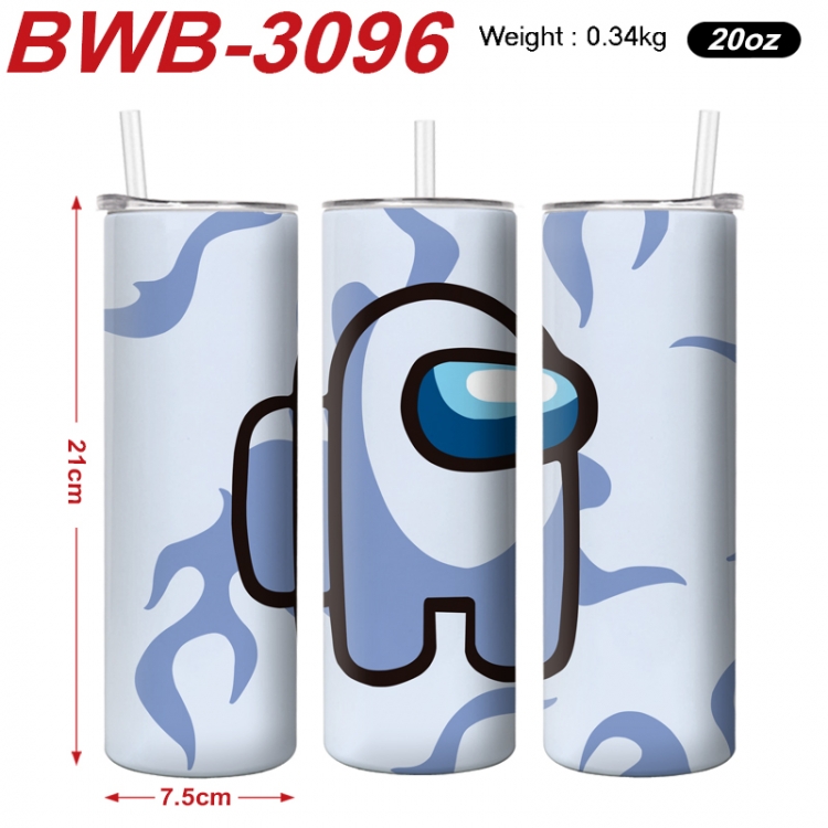 Among us Anime printing insulation cup straw cup 21X7.5CM BWB-3096A