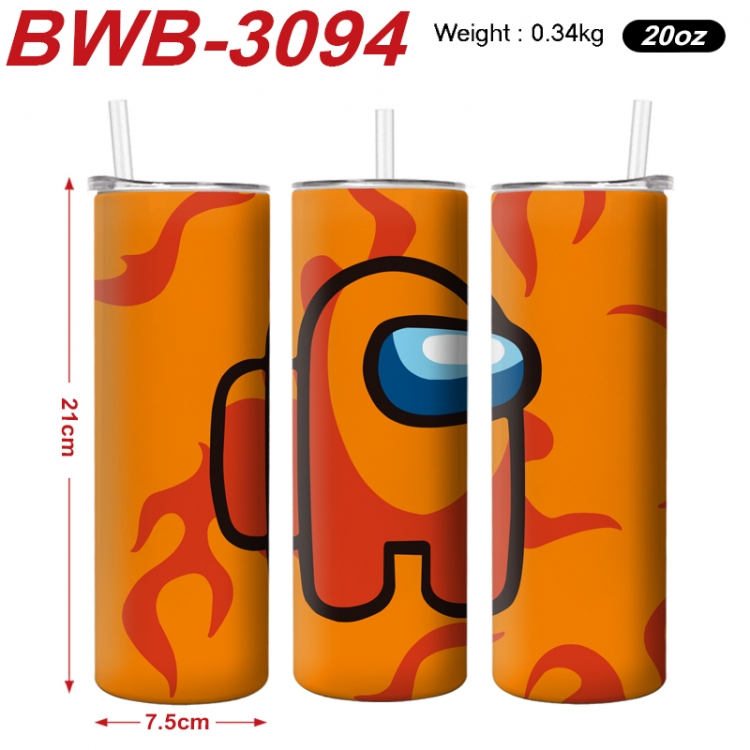 Among us Anime printing insulation cup straw cup 21X7.5CM BWB-3094A