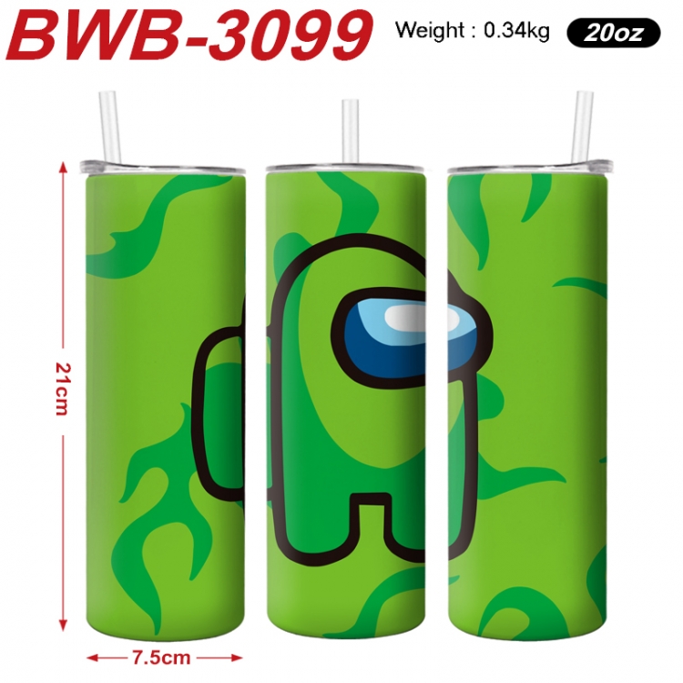 Among us Anime printing insulation cup straw cup 21X7.5CM BWB-3099A