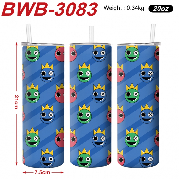 Rainbow Friend Anime printing insulation cup straw cup 21X7.5CM  BWB-3083A