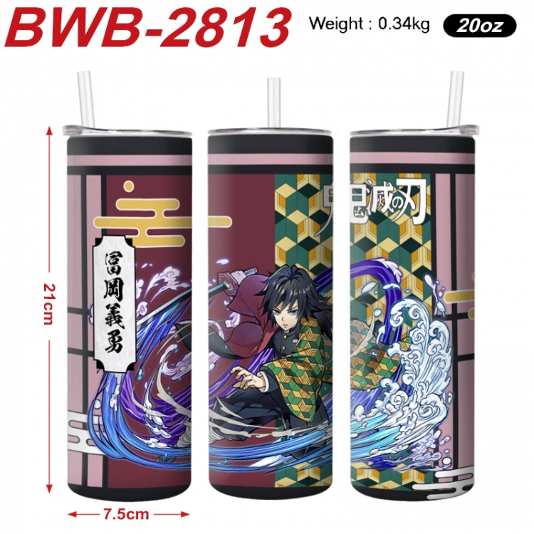 Demon Slayer Kimets Anime printing insulation cup straw cup 21X7.5CM  BWB-2813A