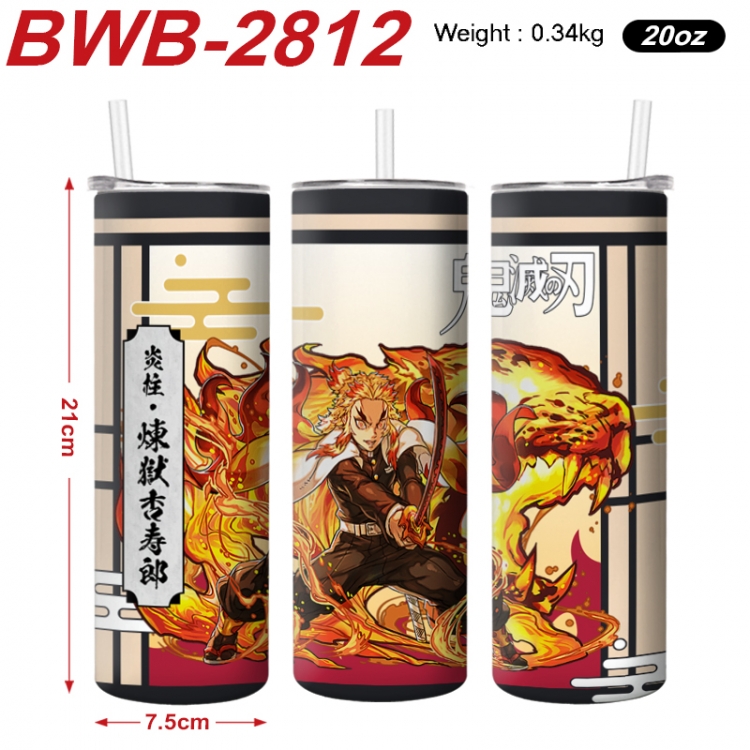 Demon Slayer Kimets Anime printing insulation cup straw cup 21X7.5CM BWB-2812A