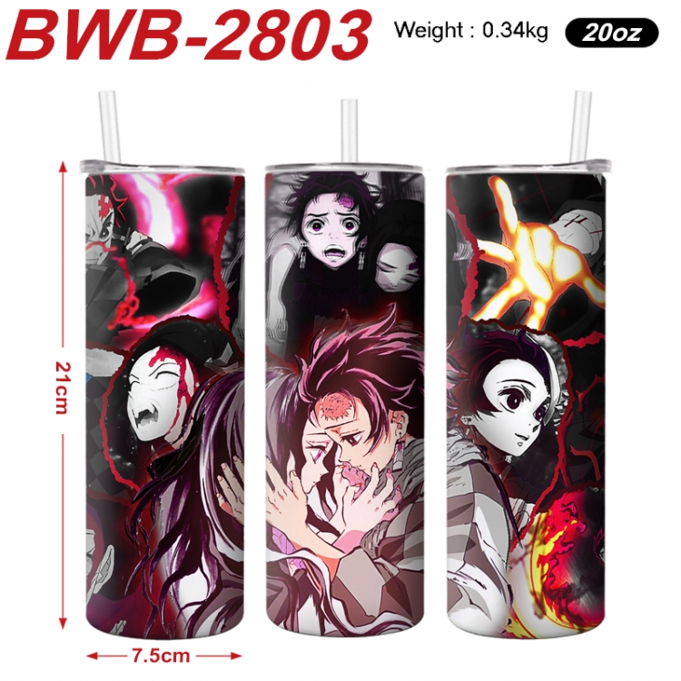 Demon Slayer Kimets Anime printing insulation cup straw cup 21X7.5CM BWB-2803A