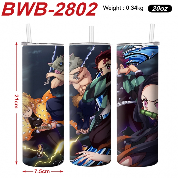 Demon Slayer Kimets Anime printing insulation cup straw cup 21X7.5CM BWB-2802A