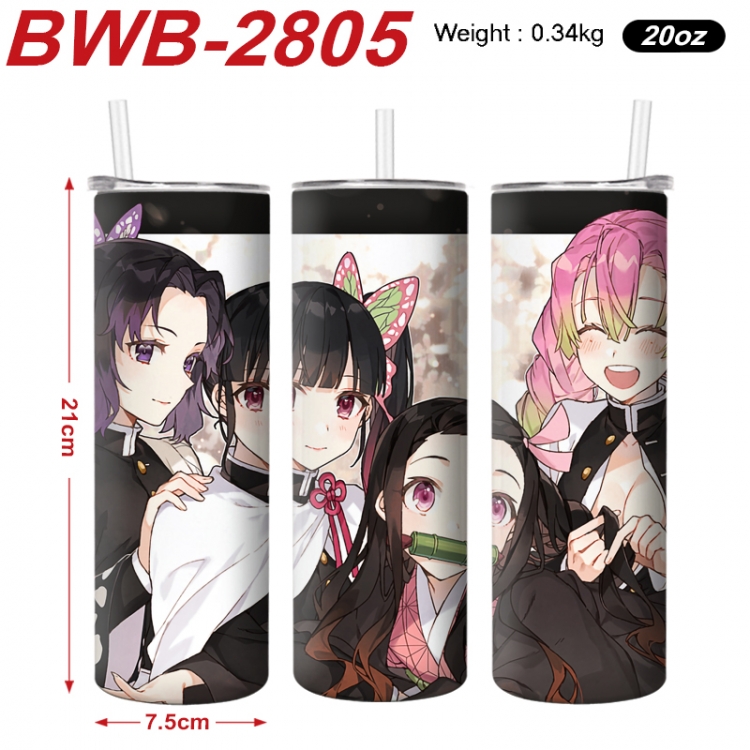 Demon Slayer Kimets Anime printing insulation cup straw cup 21X7.5CM BWB-2805A