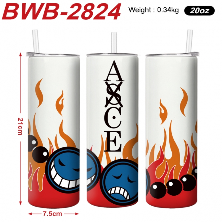 One Piece Anime printing insulation cup straw cup 21X7.5CM BWB-2824A