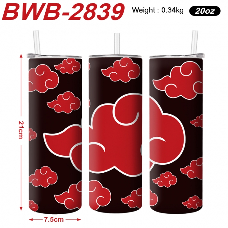 Naruto Anime printing insulation cup straw cup 21X7.5CM BWB-2839A