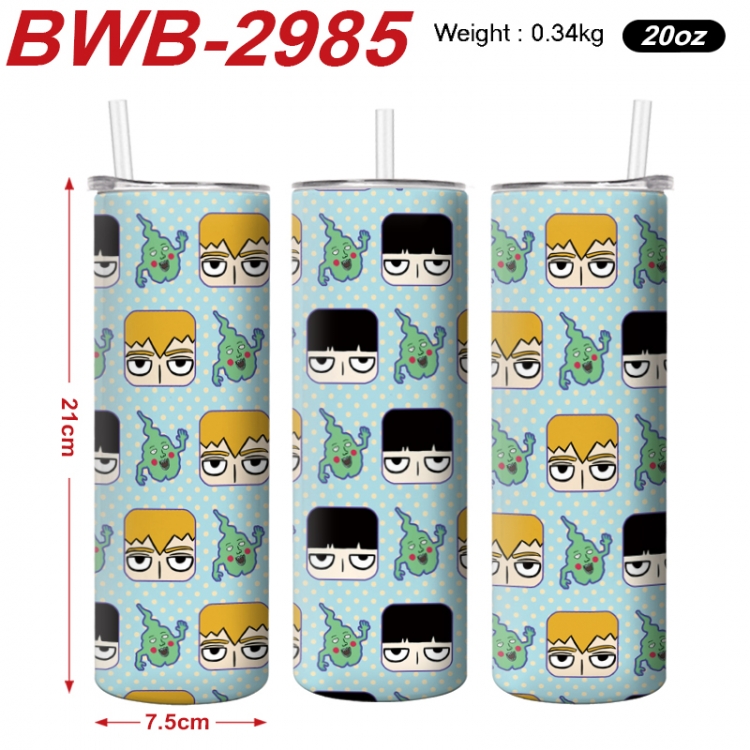 Mob Psycho 100 Anime printing insulation cup straw cup 21X7.5CM BWB-2985A