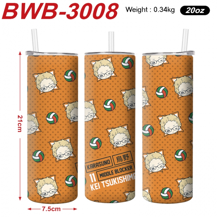 Haikyuu!! Anime printing insulation cup straw cup 21X7.5CM BWB-3008A