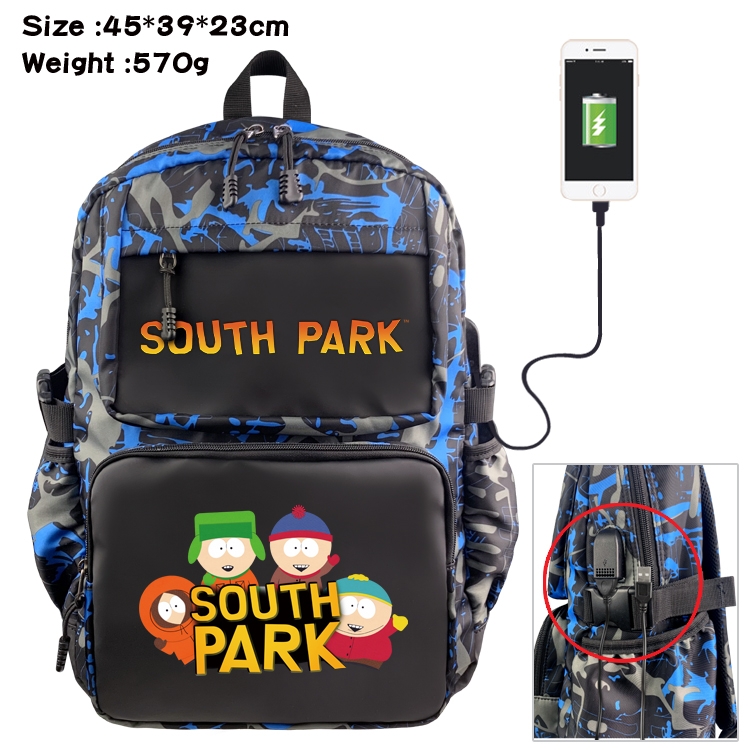 South Park Anime waterproof nylon camouflage backpack School Bag 45X39X23CM