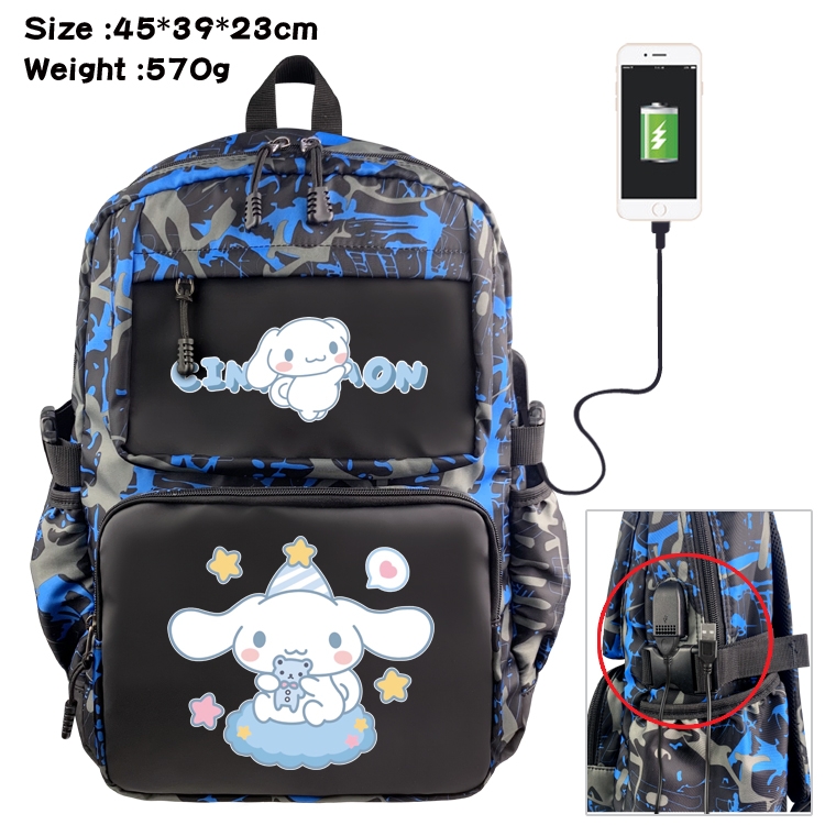 sanrio Anime waterproof nylon camouflage backpack School Bag 45X39X23CM