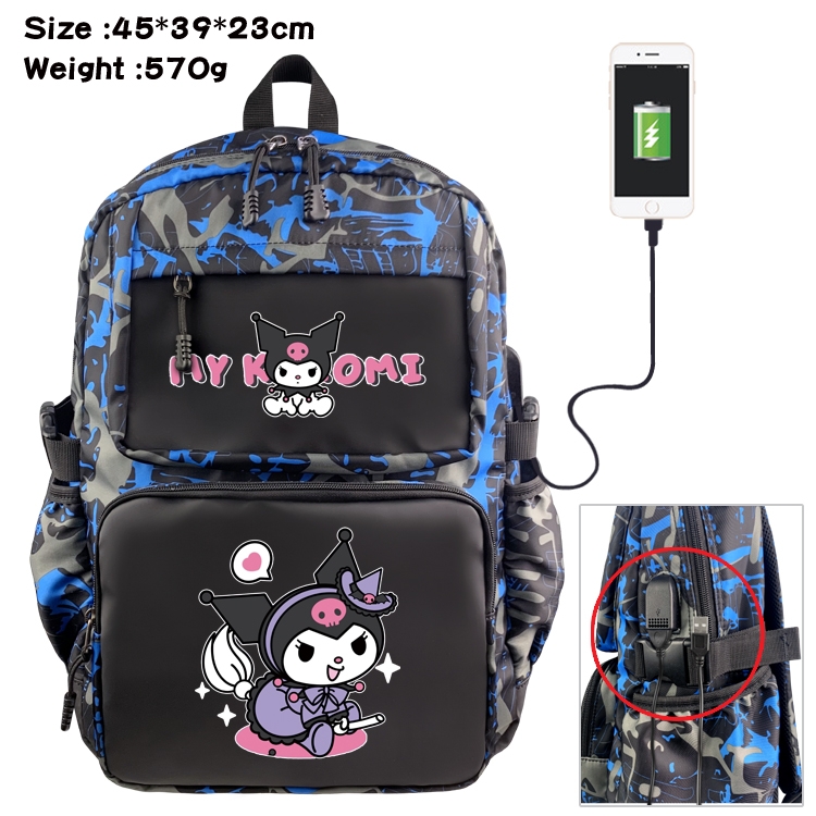 sanrio Anime waterproof nylon camouflage backpack School Bag 45X39X23CM