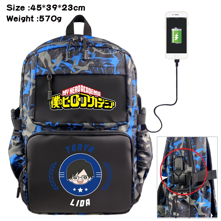My Hero Academia Anime waterproof nylon camouflage backpack School Bag 45X39X23CM