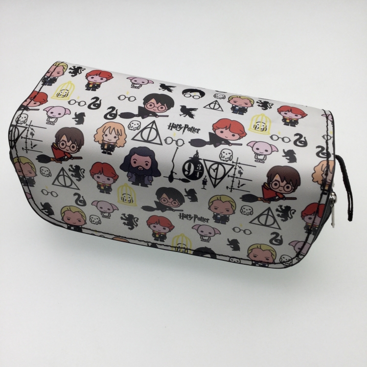 Harry Potter Double zipper PU student stationery box pencil case 20X10X7.5M