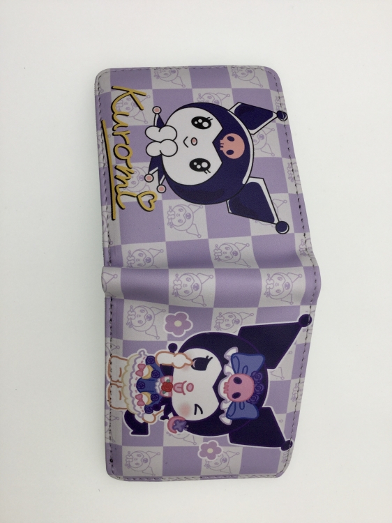 Kuromi Anime two fold  Short wallet 11X9.5CM B1489