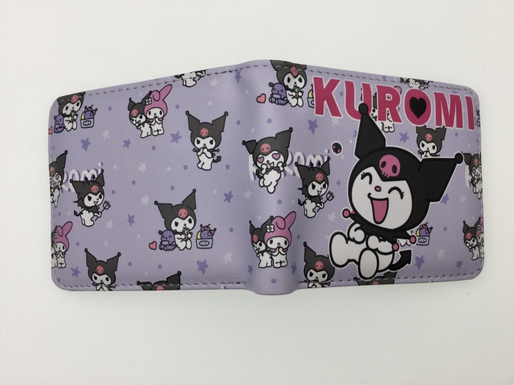 Kuromi Anime two fold  Short wallet 11X9.5CM B1493