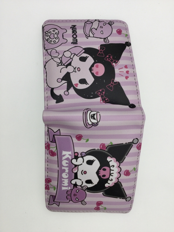 Kuromi Anime two fold  Short wallet 11X9.5CM B1491