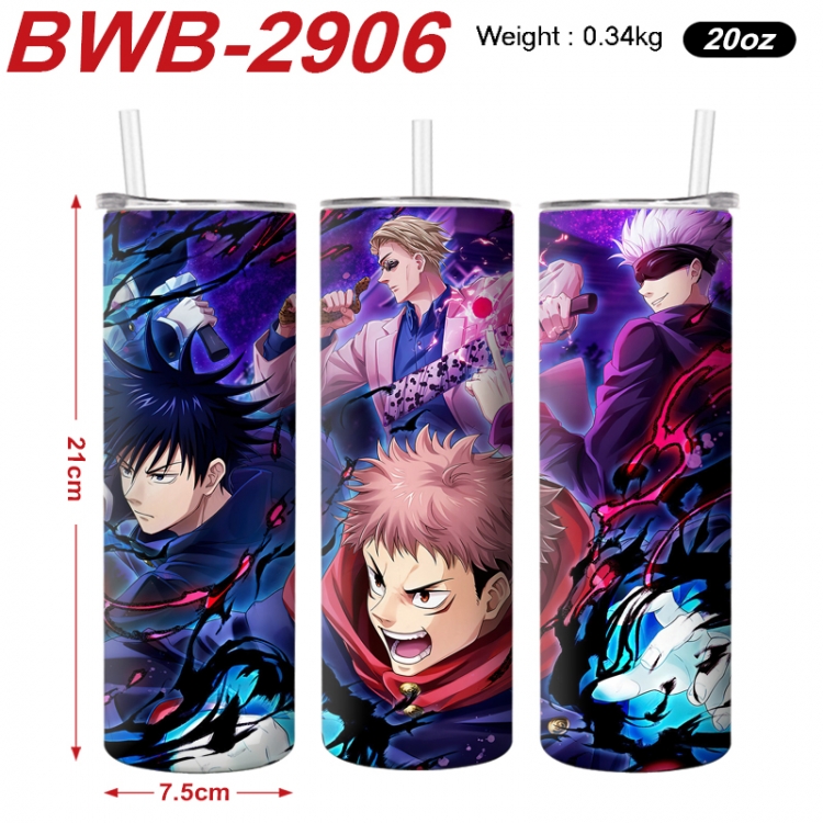 Jujutsu Kaisen Anime printing insulation cup straw cup 21X7.5CM BWB-2906A