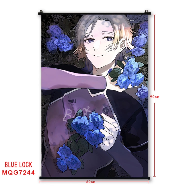 BLUE LOCK Anime black Plastic rod Cloth painting Wall Scroll 60X90CM MQG-7244
