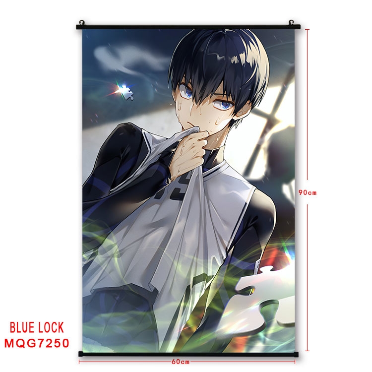 BLUE LOCK Anime black Plastic rod Cloth painting Wall Scroll 60X90CM MQG-7250