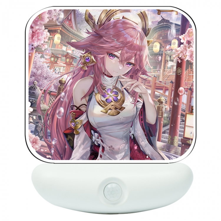 Genshin Impact Cartoon charging induction night light box package 12X8cm