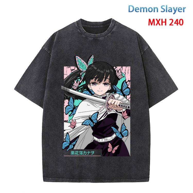Demon Slayer Kimets Anime peripheral pure cotton washed and worn T-shirt from S to 4XL MXH 240