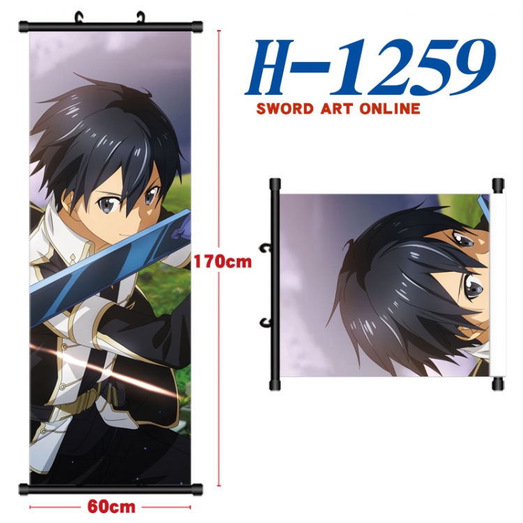 Sword Art Online Black plastic rod cloth hanging canvas painting Wall Scroll 60x170cm H-1259A