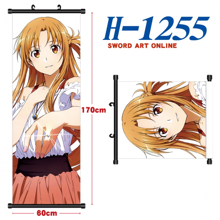 Sword Art Online Black plastic rod cloth hanging canvas painting Wall Scroll 60x170cm H-1255A