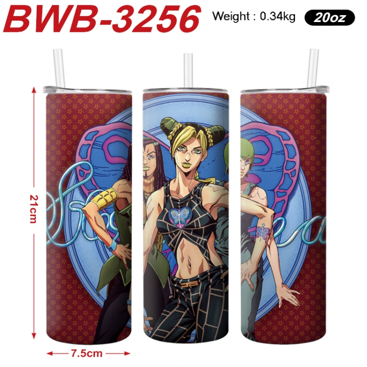 JoJos Bizarre Adventure Anime printing insulation cup straw cup 21X7.5CM  BWB-3256A