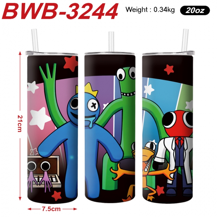 Rainbow Friend Anime printing insulation cup straw cup 21X7.5CM BWB-3244A