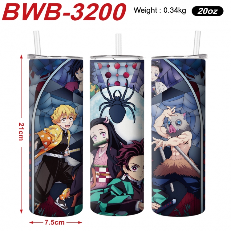 Demon Slayer Kimets Anime printing insulation cup straw cup 21X7.5CM BWB-3200A