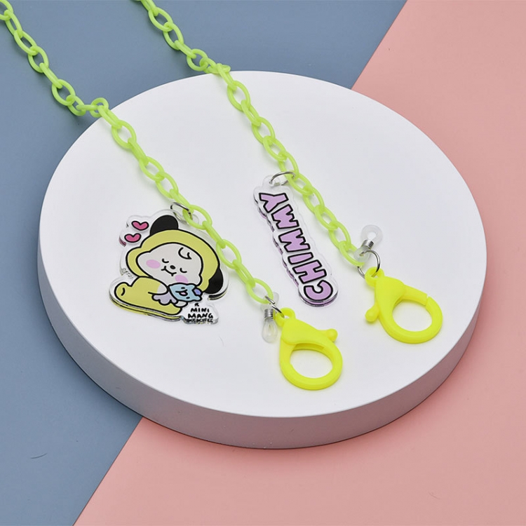 BTS BT21 Acrylic colored PVC eyewear chain with anti loss and anti slip neck mask chain 58cm price for 10 pcs