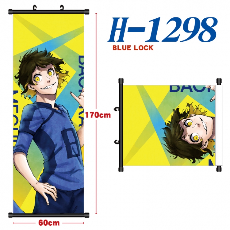 BLUE LOCK Black plastic rod cloth hanging canvas painting Wall Scroll 60x170cm H-1298A