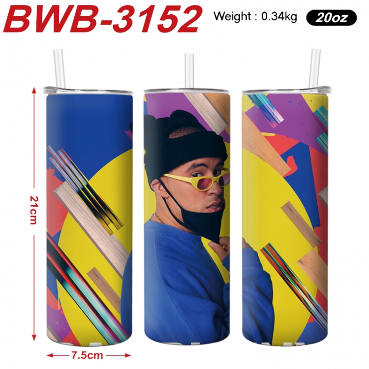 bad bunny Anime printing insulation cup straw cup 21X7.5CM BWB-3152A