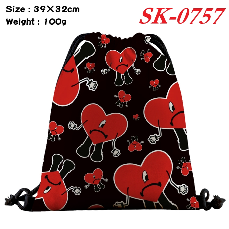 Bad Bunny cartoon Waterproof Nylon Full Color Drawstring Pocket 39x32cm  SK-0757